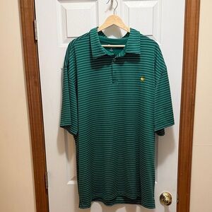 Masters Dark Green Polo with White Stripes